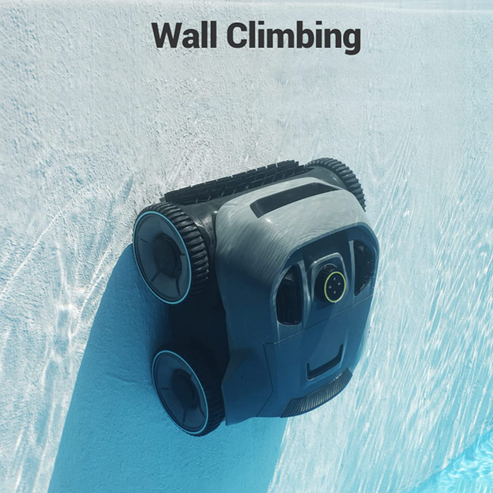 Cordless Robotic Pool Cleaner - Wall Climbing Pool Vacuum For Large Inground Pools