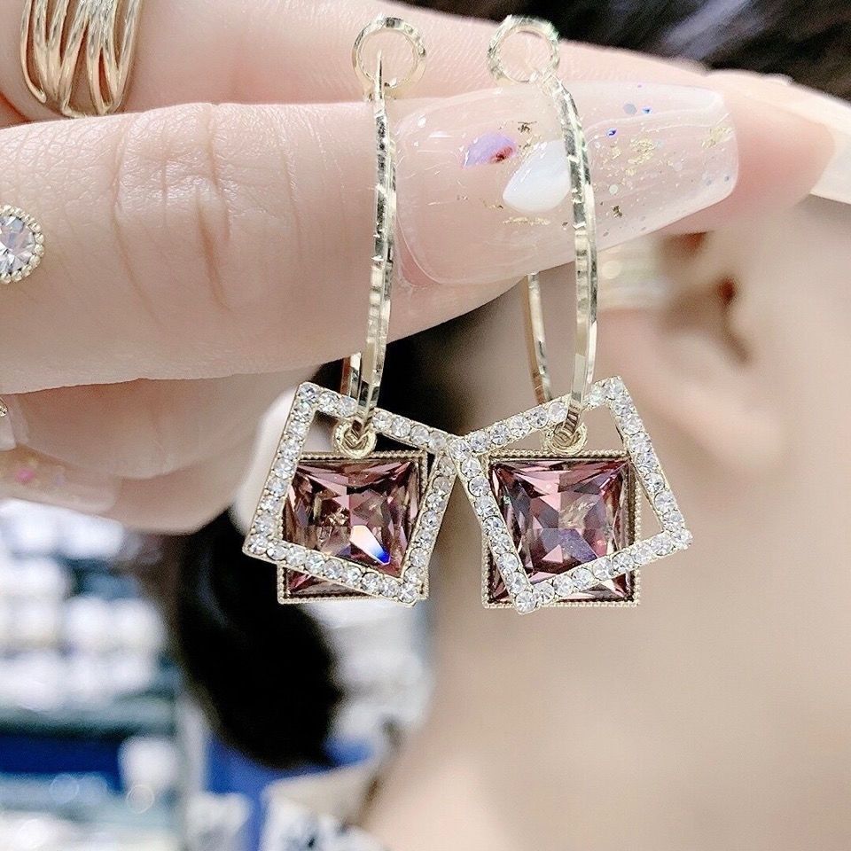 Fashion Diamond Square Crystal Earrings - BUY 2 GET 10% OFF & FREE SHIPPING