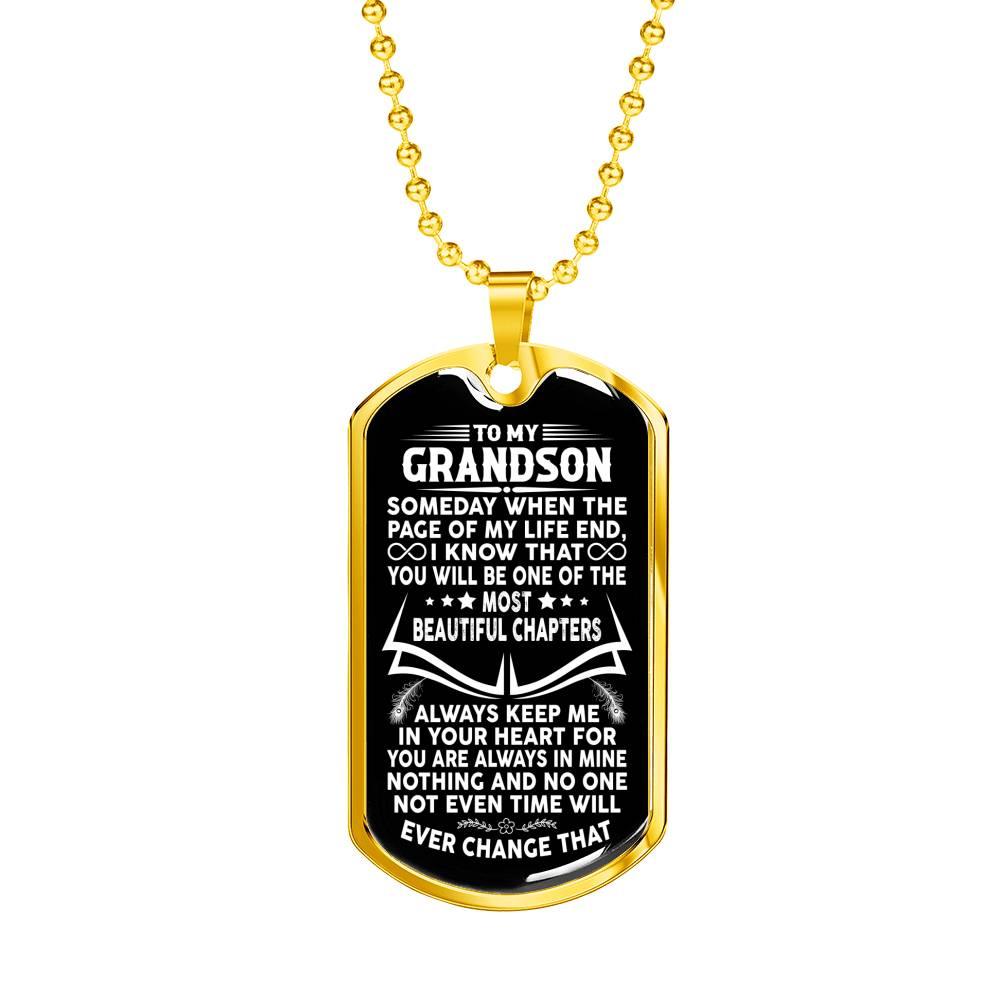 Grandson - Beautiful Chapters - Military Necklace