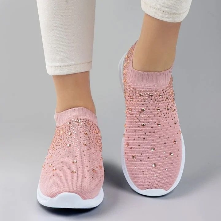 [#1 TRENDING SUMMER 2021] Women's Crystal Breathable Orthopedic Slip On Walking Shoes