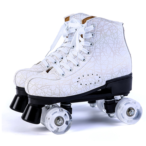 Chicinskates New White Double Row Roller Skates