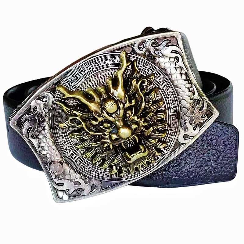 🔥Last Day Promotion - 50% OFF🔥Genuine Leather Cowhide Belt Novelty Alloy Buckle With a Knife - Buy 2 Get 10% Off & Free Shipping
