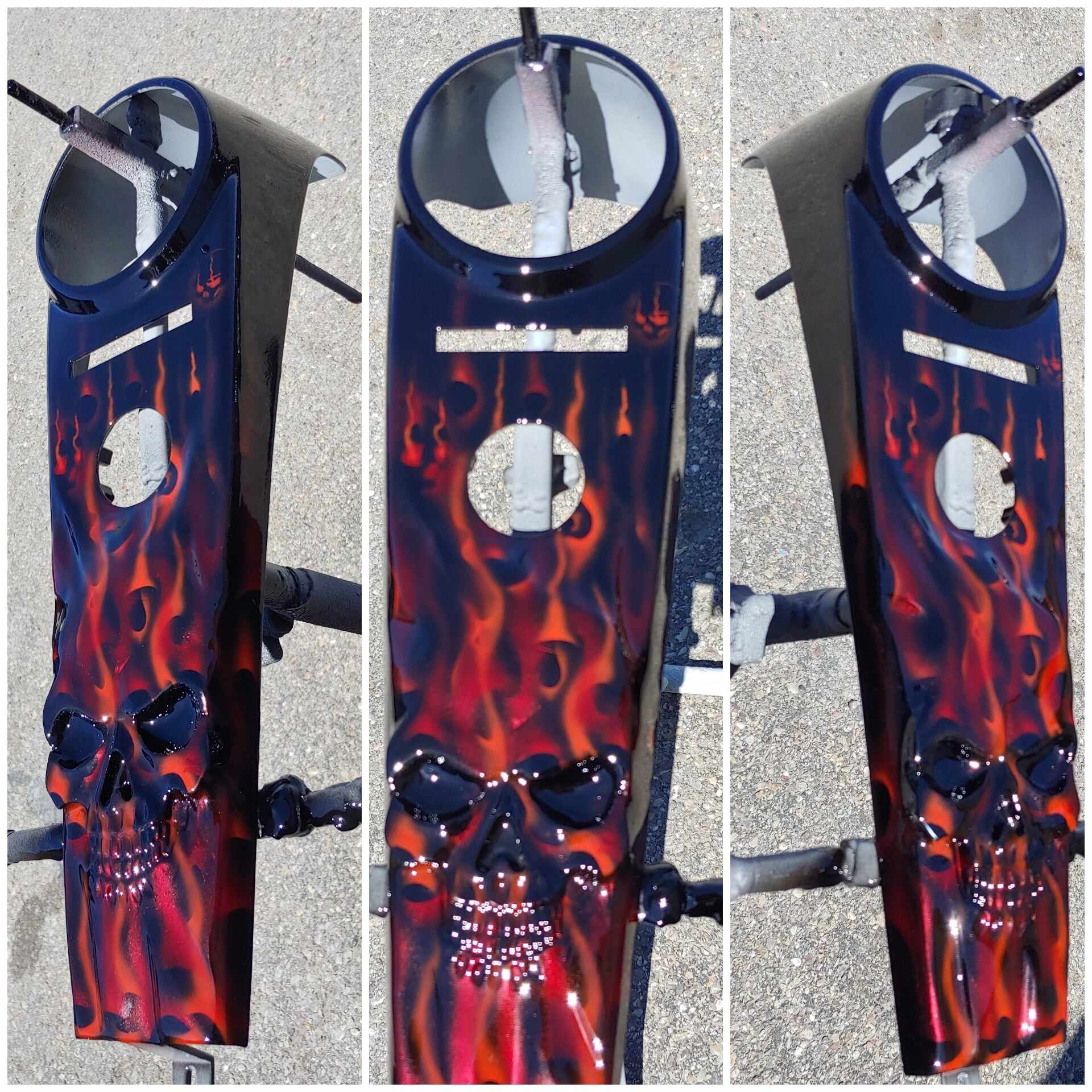 Harley Motorcycle Harley Davidson Softail Console 3d Flaming Skull Theme