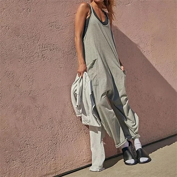LAST DAY 49% OFF - Wide Leg Jumpsuit with Pockets (Buy 2 Free Shipping)