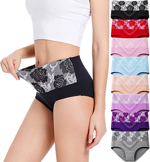 (🔥Last Day Promotion-SAVE 50% OFF) --Cotton High Waist Tummy Control Leak proof Panties Rose Jacquard Ladies Panty Multipack(3PCS/SET)-BUY 2 SETS GET 10% OFF & FREE SHIPPING