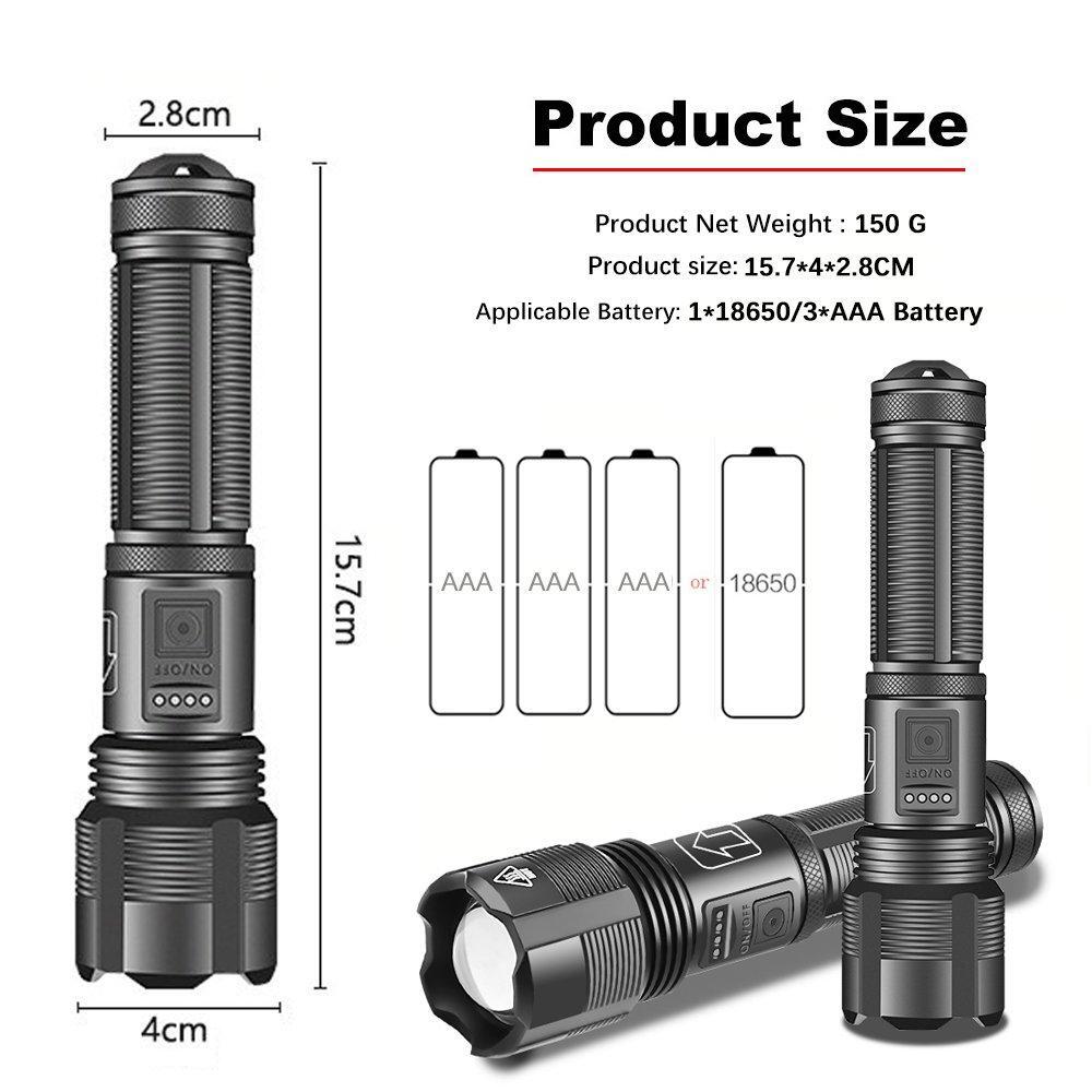 Super Bright And Zoom Waterproof Military Flashlight