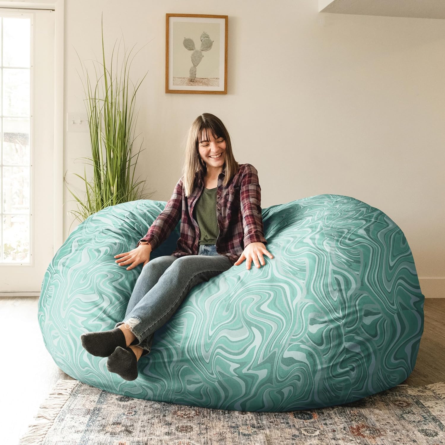 Big Joe Foam Filled Bean Bag Chair with Removable Cover