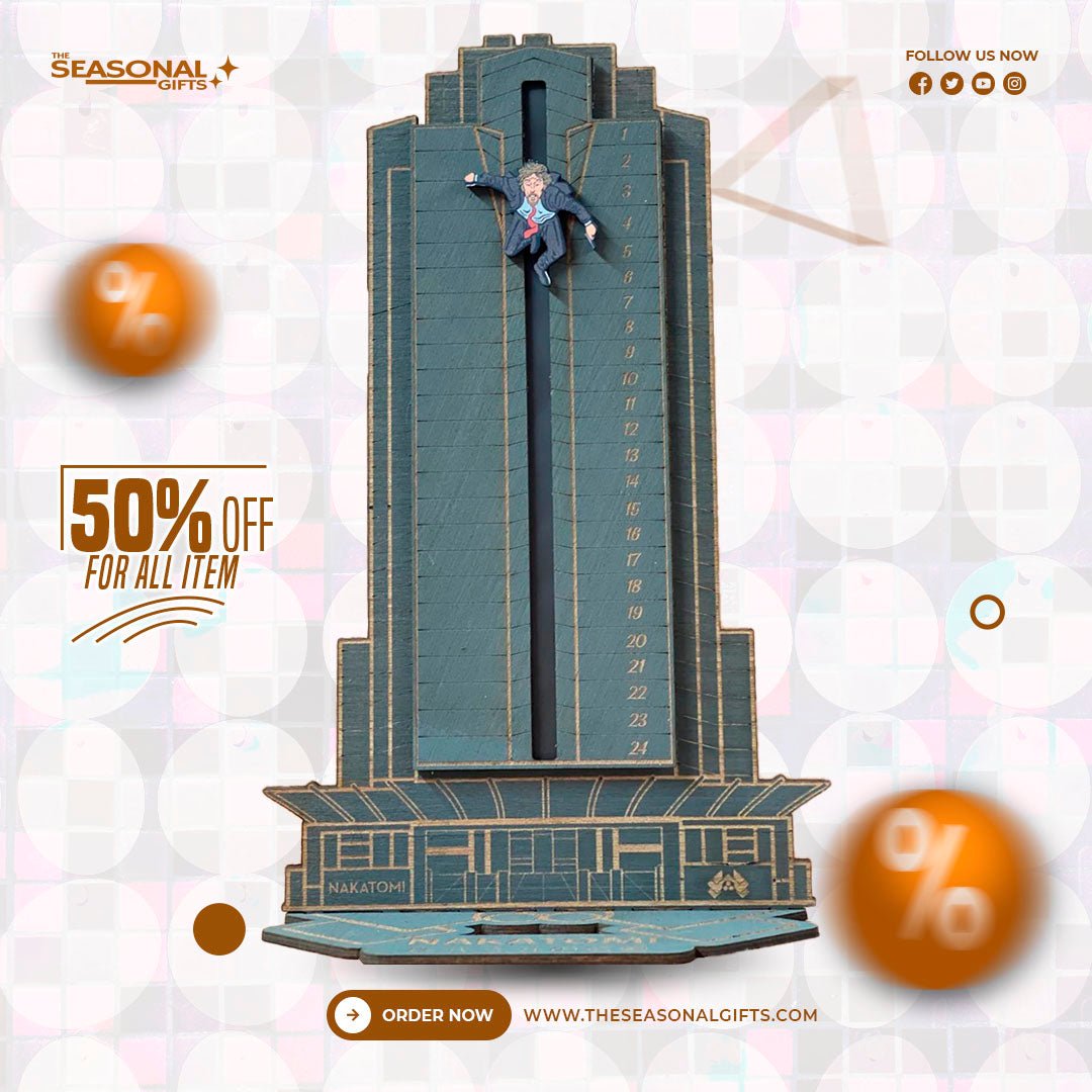 Die Hard Advent Calendar - Hans Gruber Falling off of Nakatomi Plaza