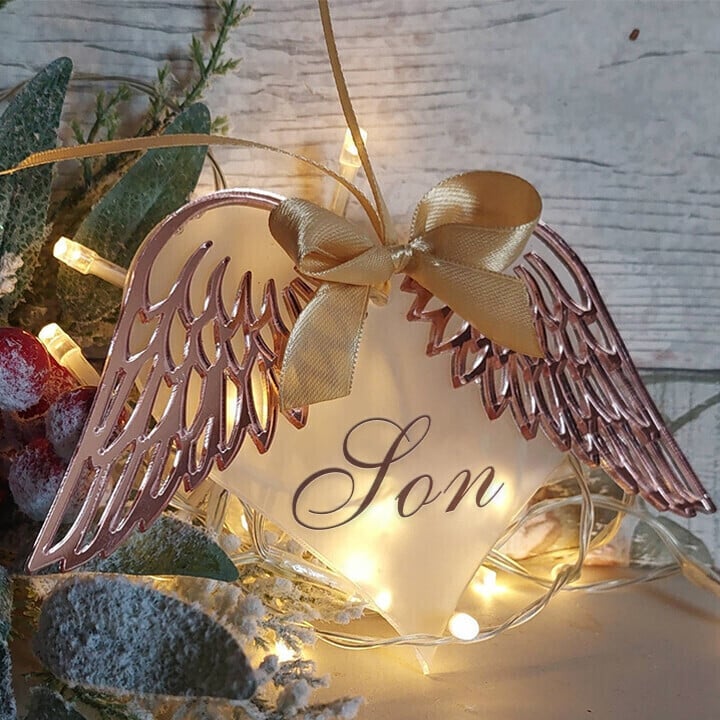 Last Day 49% OFF - 👼Heart With Angel Wings Memorial Ornament