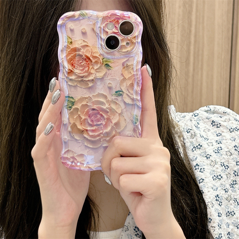 (Hot Sale)For iPhone Colorful Sunflower Oil Painting Exquisite Phone Case
