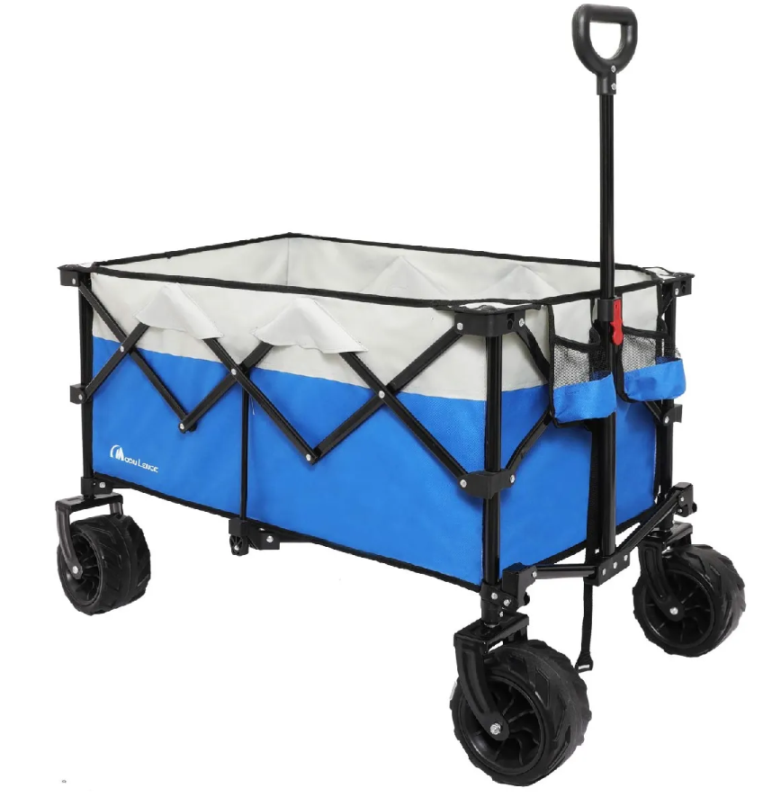 Collapsible Outdoor Utility Wagon with All-Terrain Beach Wheels - baxhe