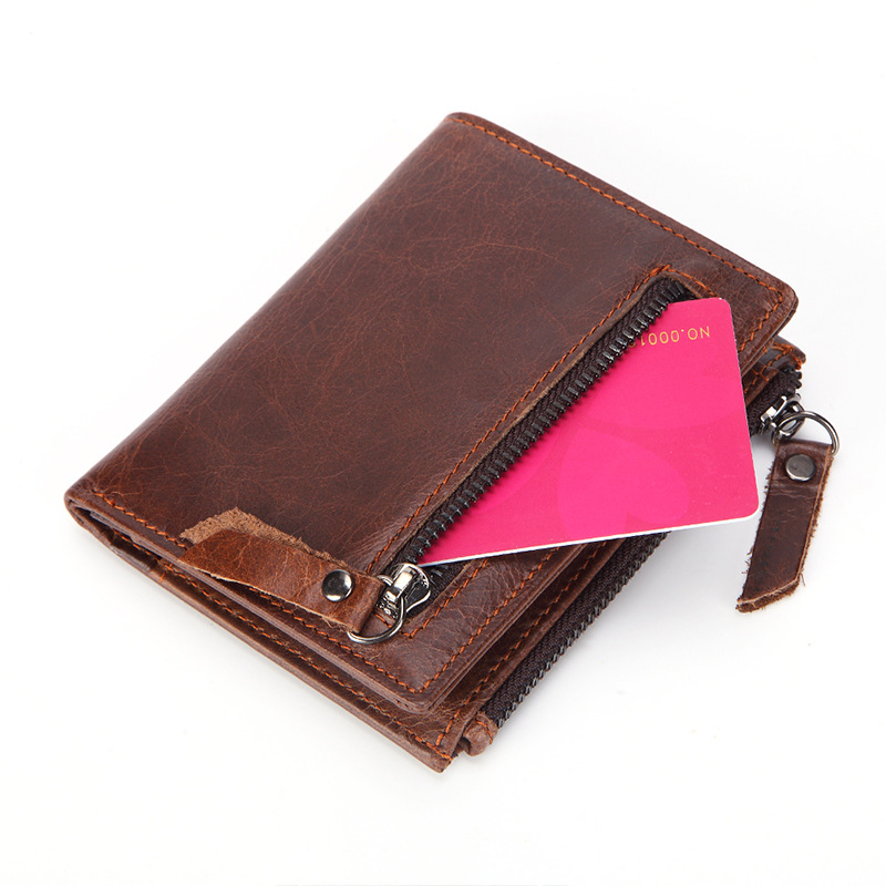 Multifunctional Genuine Leather Bifold Short Wallet
