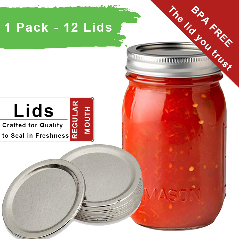 Mason Regular Mouth Canning Mason Jar Lids 12-Pieces per Pack (1-Pack) - Fast Delivery Worldwide