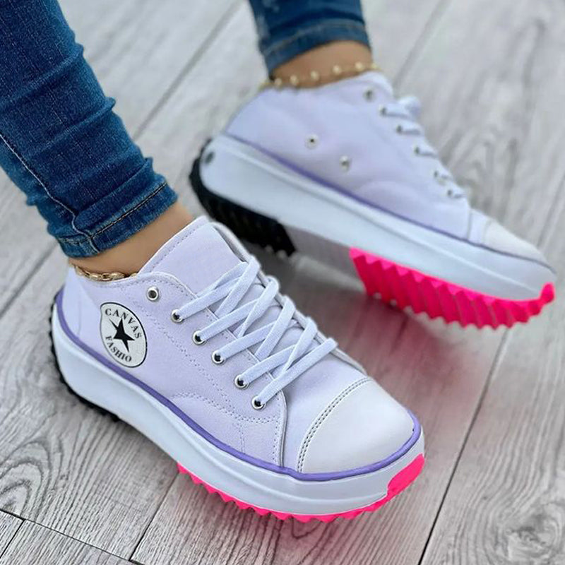Canvas Platform Hike Sneakers Shoes For Women