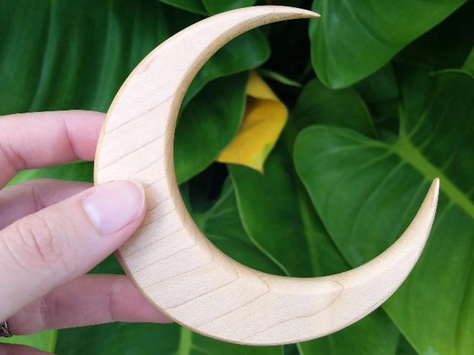Hair Stick - Crescent Moon in Maple