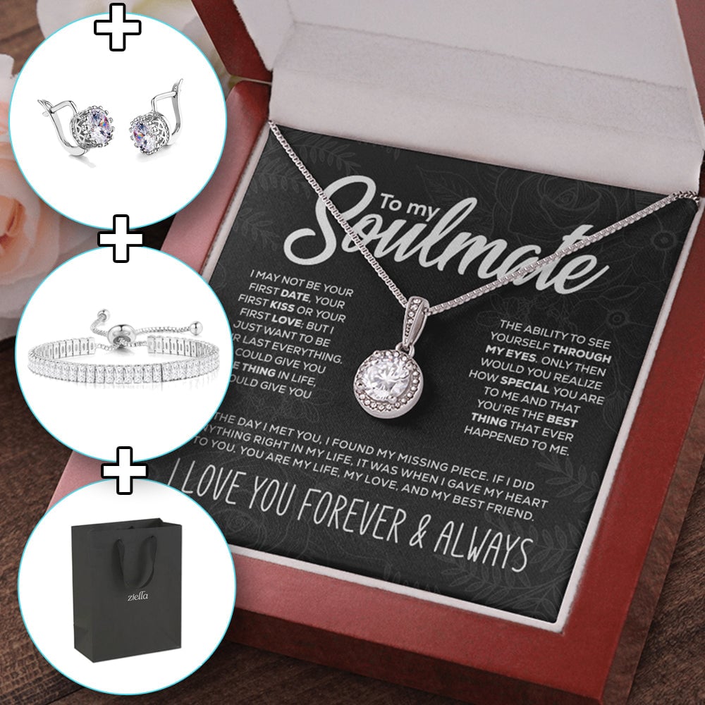 To My Soulmate Sparkling Pendant Set