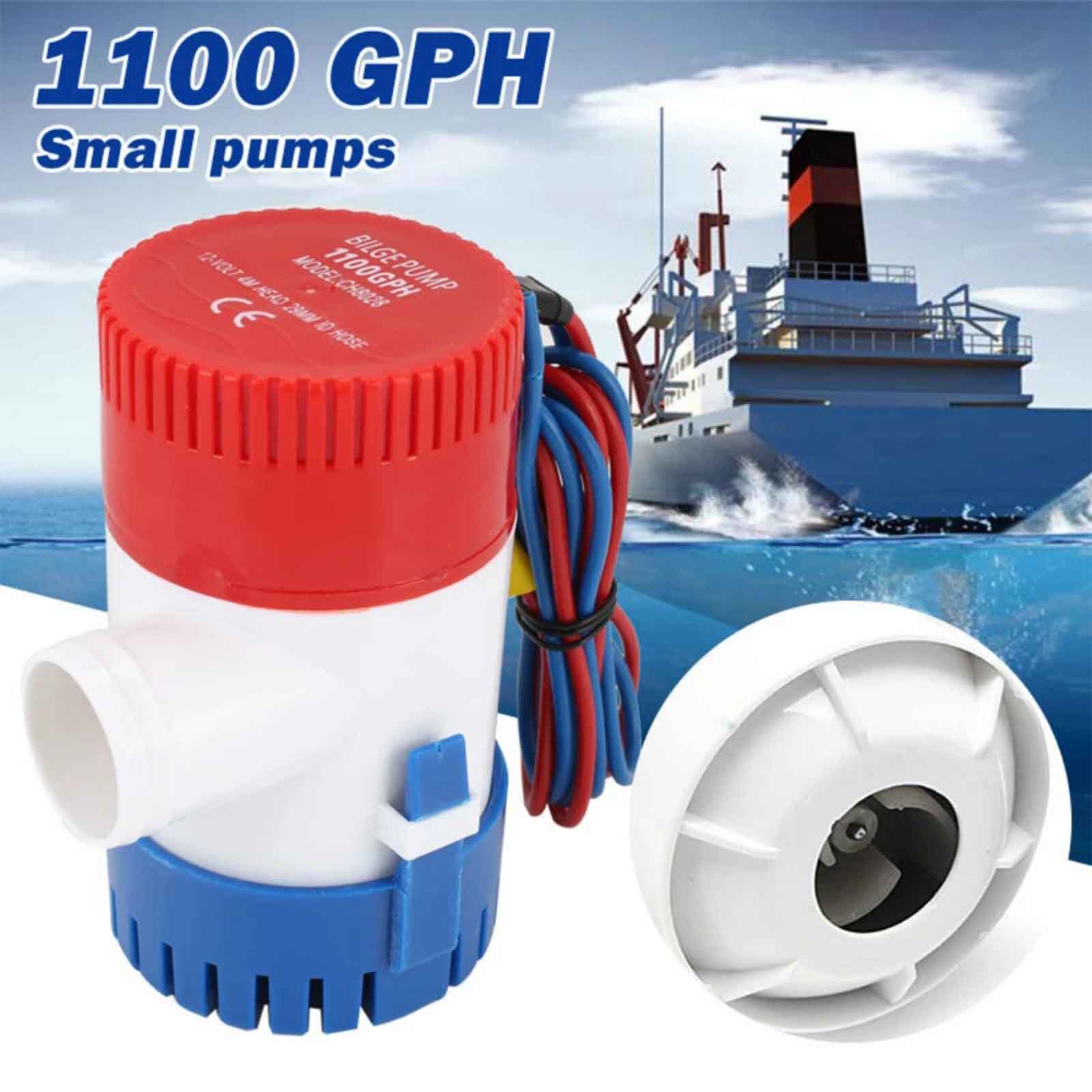 1100GPH Marine Bilge Pump Submersible Water Pump 12V Electric Yacht Boat