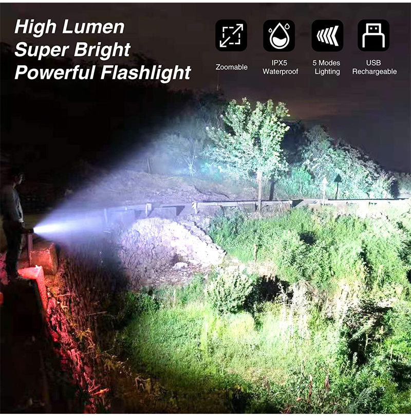 🔥Last Day Promotion - 50% OFF🔥High Lumens Tactical Flashlights with Zoomable & 4 Modes,charging power bank function -BUY 2 GET 10% OFF & FREE SHIPPING