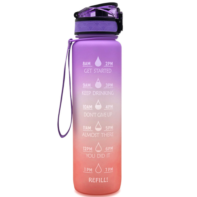 32 OZ Hydro Gurgle With Straw Frosted Purple-tangerine