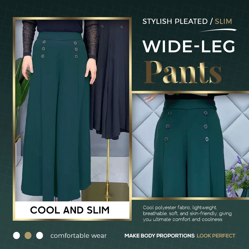 LAST DAY 49% OFF - [Cool and Slim] Stylish Pleated Wide-leg Pants