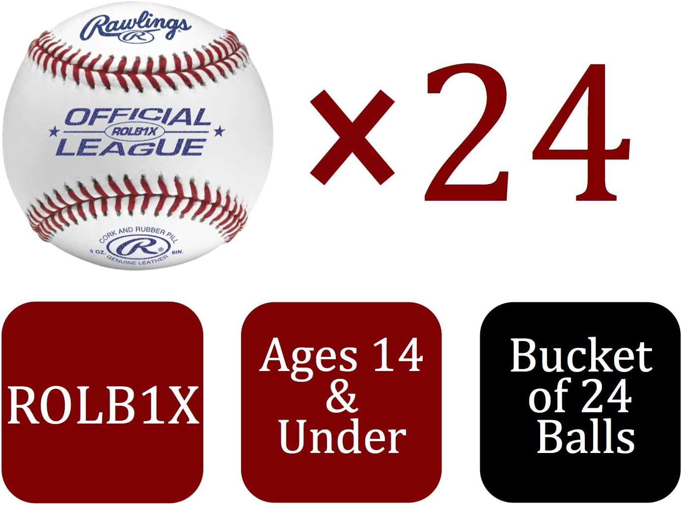 Rawlings Official League Competition Grade Baseballs 4 Count