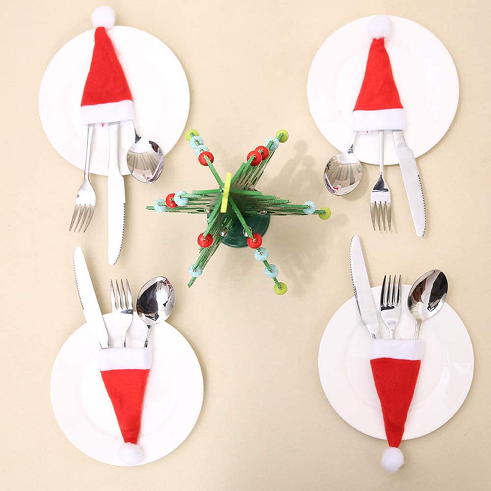 Christmas party silverware holders dinnerware decorations