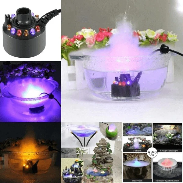 (🔥Early Holiday Sale SAVE 50% OFF)-12 LED light Ultrasonic Mist Maker Fogger-BUY 2 GET 10% OFF& FREE SHIPPING