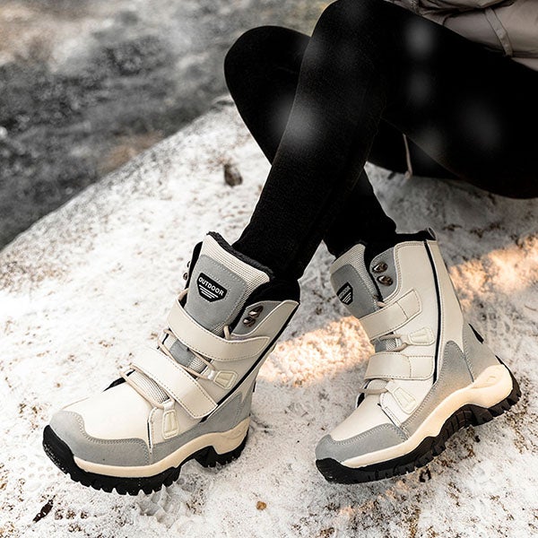 Chicinskates Men's Non-Slip Velcro Platform Snow Boots