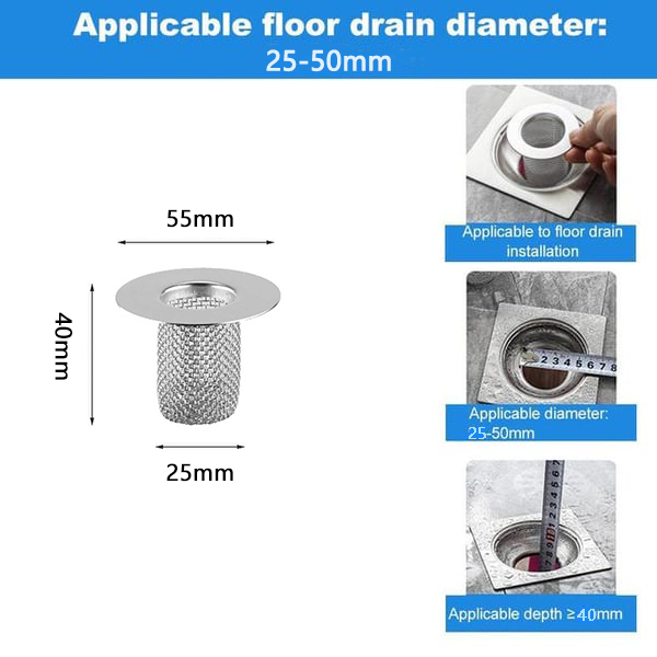 (🌲Early Christmas Sale- SAVE 49% OFF)Mesh Stainless Steel Floor Drain Strainer-⏰BUY 4 GET 2 FREE