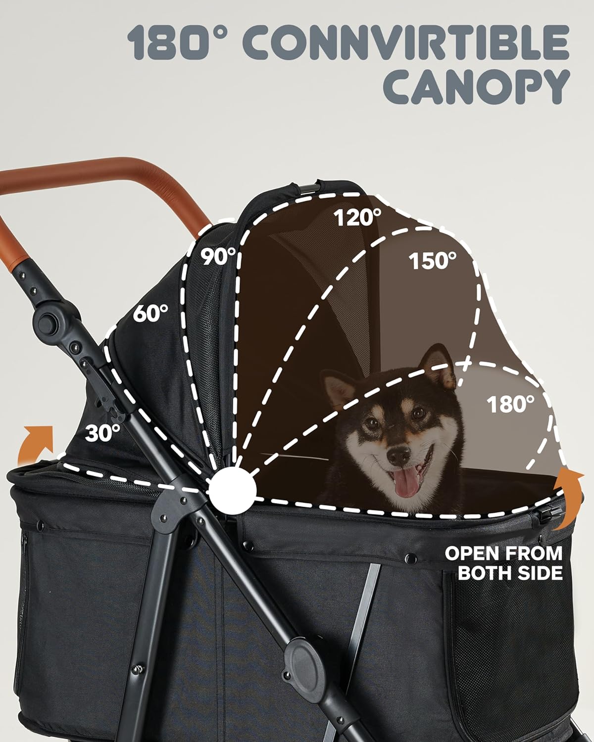 Zoosky 4 Wheels Medium Pet Stroller for Medium Large Dogs and Cats