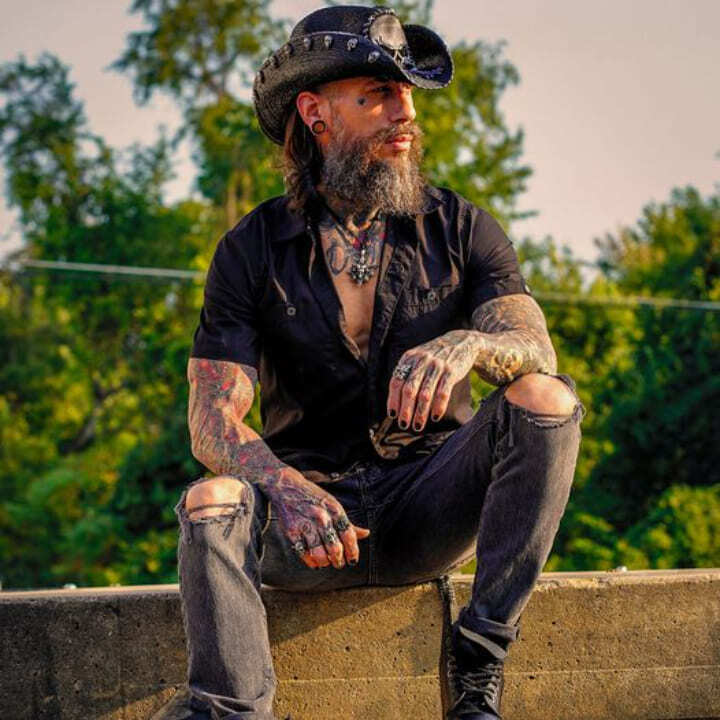 Heavy Metal Rocker Handstitched Skull Hat
