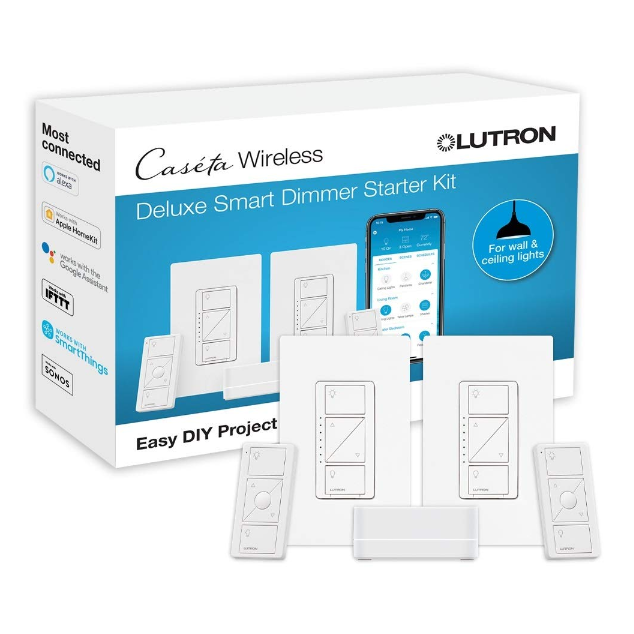 Lutron Caseta Deluxe Smart Dimmer Switch 2 Count Kit
