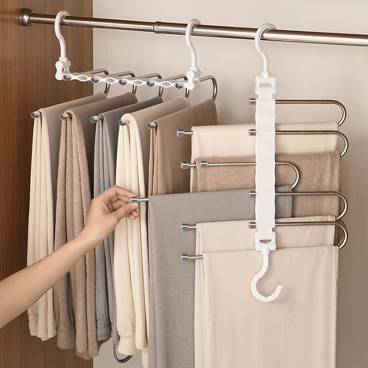 Masrate™ 5 in 1 Multi-Layer Sturdy Aluminum Pants Hangers