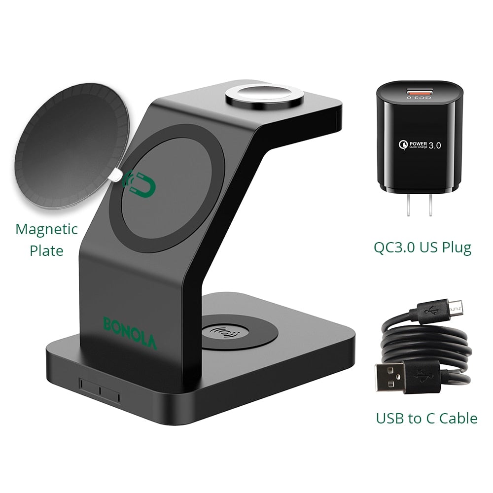 3-in-1 Compact Magnetic Desk Charger