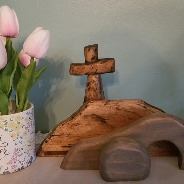 🐰The empty tomb Easter Scene and Cross🔥Easter Hot Sale🔥