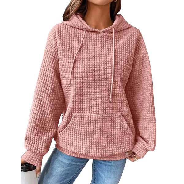 Women's Waffle Sweatshirt-Pink