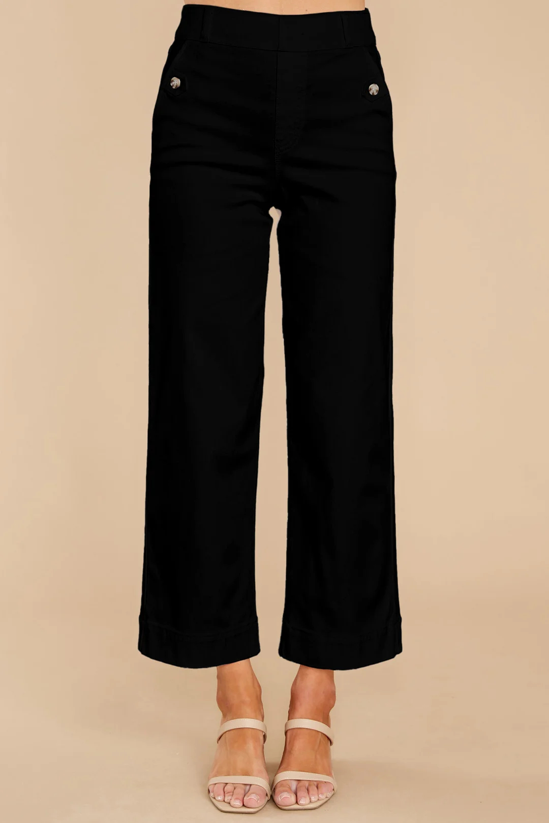 Stretch Twill Cropped Wide Leg Pant (Free Shipping)