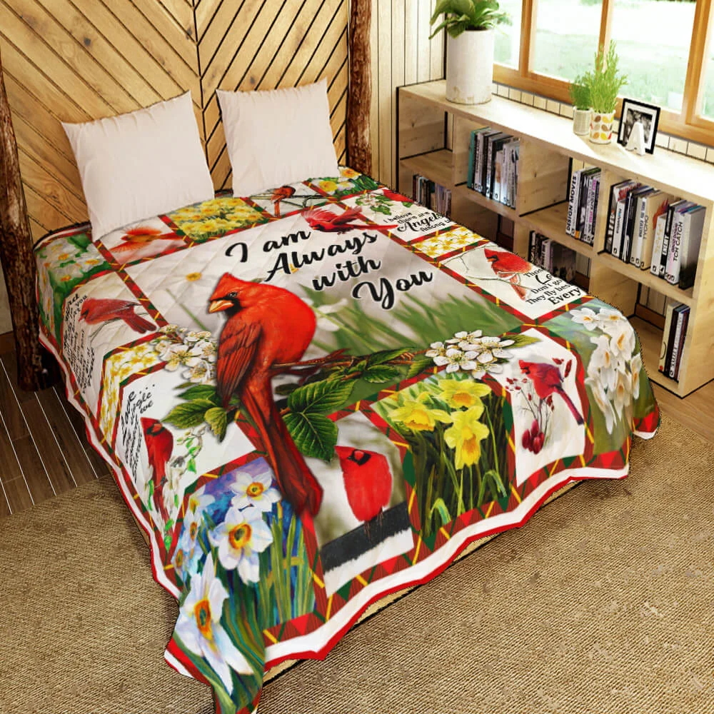Cardinals. Missing Loved Ones In heaven, I Am Always With You Quilt Blanket