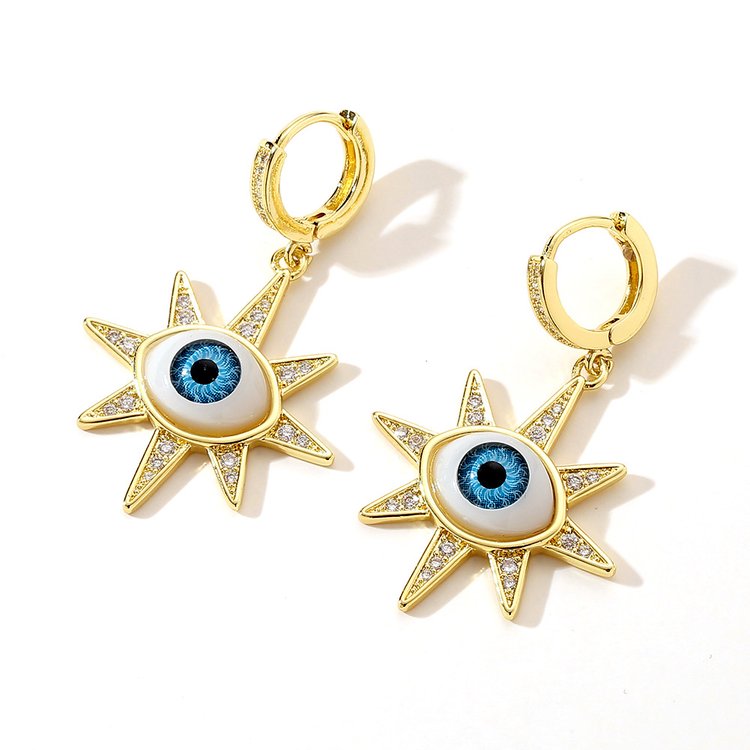 Evil Eye Crystal Earrings