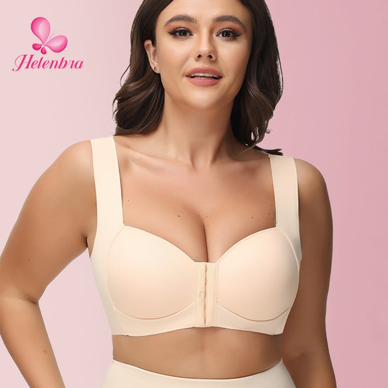 Helen Bra®-SEAMLESS FRONT CLOSURE WIRE-FREE 5D SHAPING PUSH UP COMFORT BRA (BUY 1 GET 2 FREE)-SKIN+BLACK+PINK