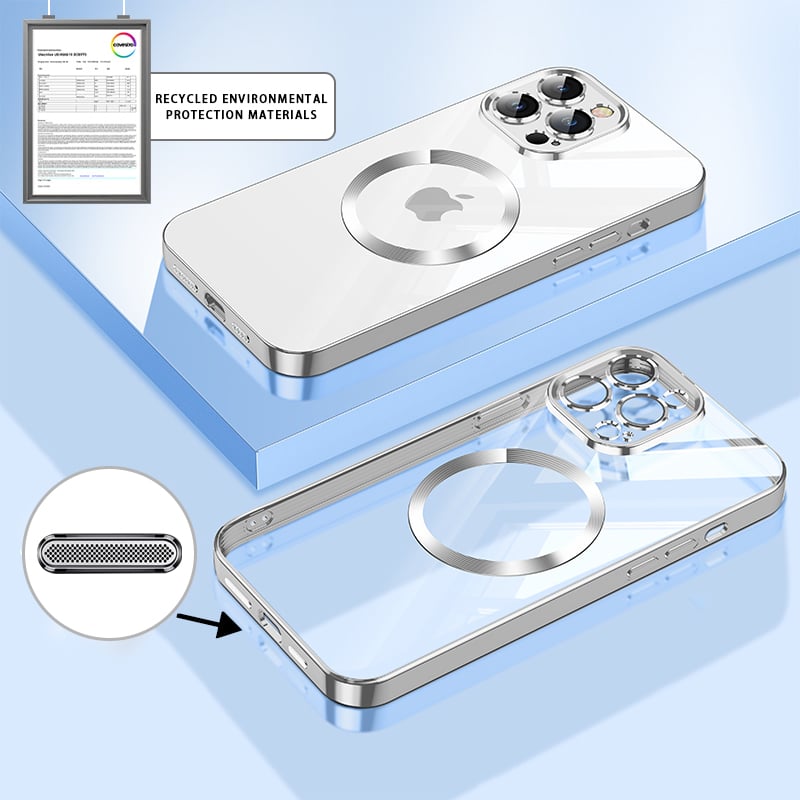 Electroplating Wireless Magnetic Charging All-Inclusive With Lens Protection Case for iPhone