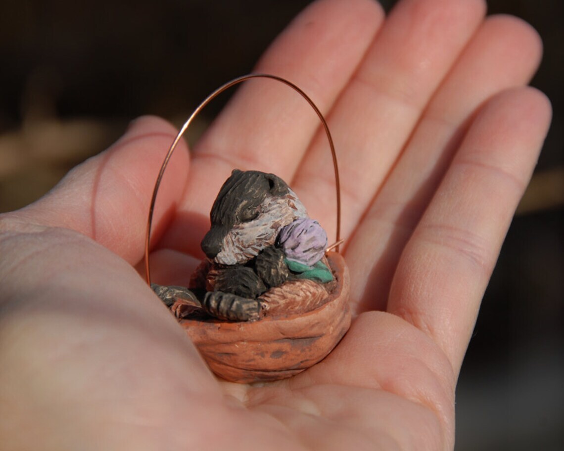 Sleeping Groundhog ornament