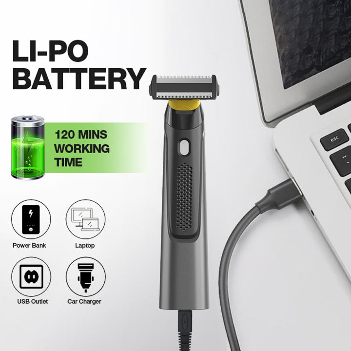 All-in-One Titanium Rechargeable Razor - Trims, Edges, Shaves and Grooms