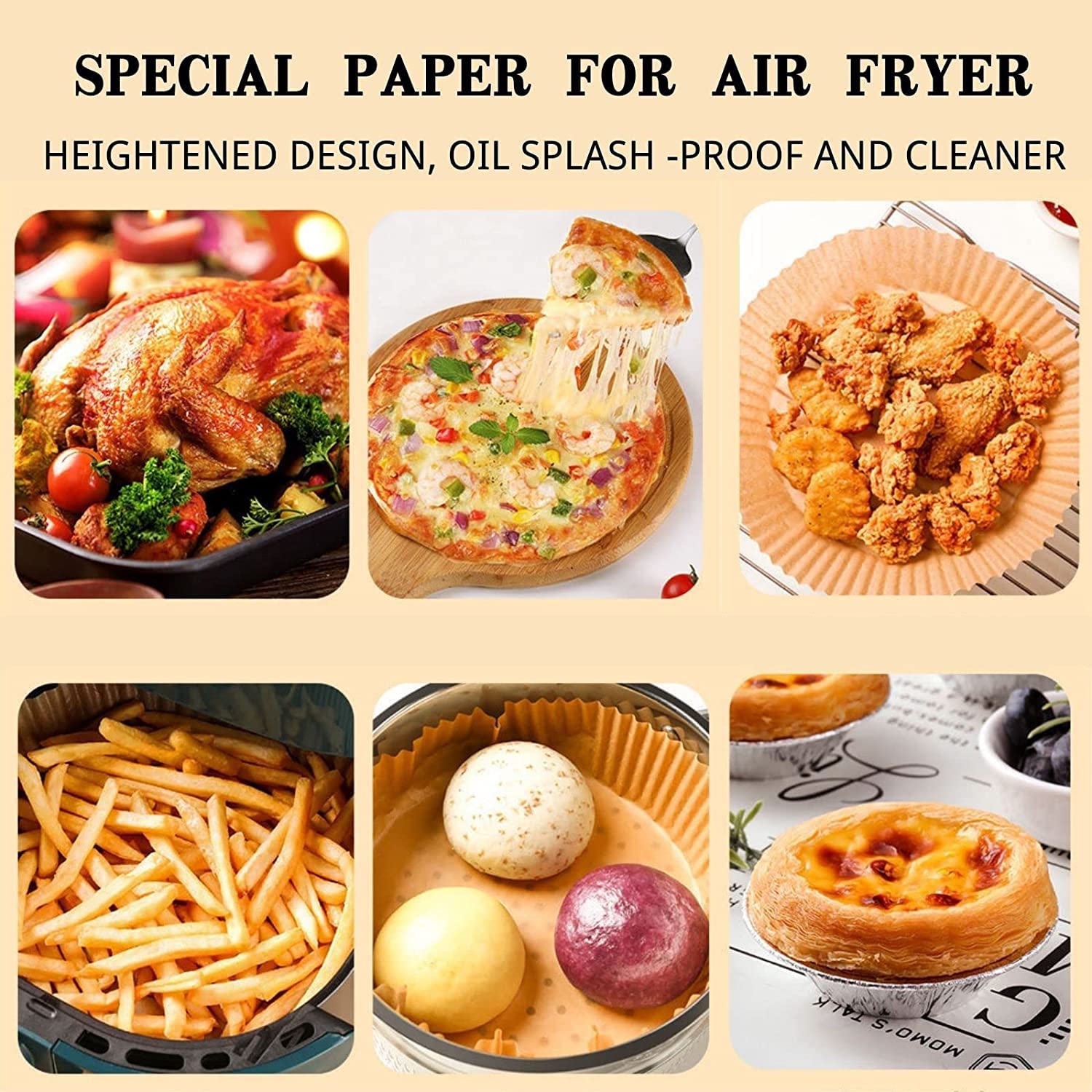 🔥Buy More Save More🥘Air Fryer Paper Liners, Oil-proof